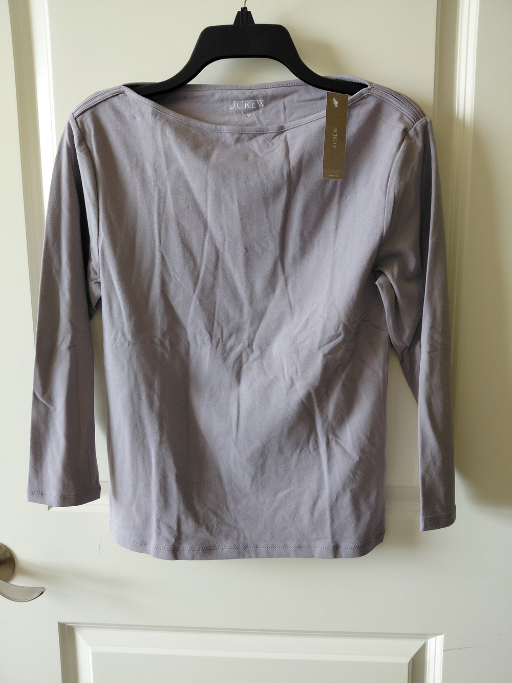 J. Crew Long Sleeve Boatneck Top in Dusty Lavender